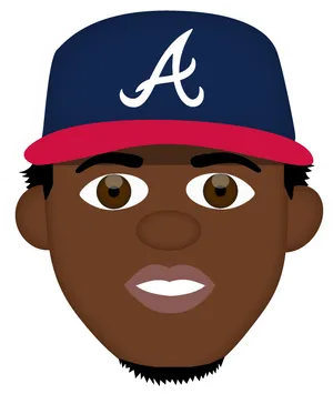 Atlanta Braves Cartoon Player Portrait PNG Image