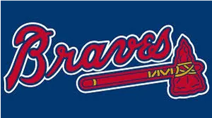 Atlanta Braves Logoon Blue Background PNG Image