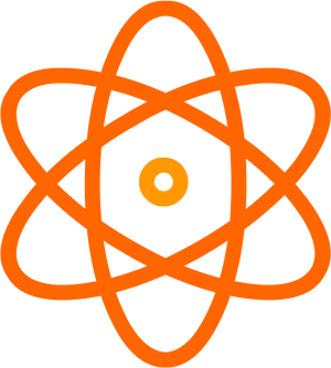 Atomic Symbol Orangeon Gray PNG Image