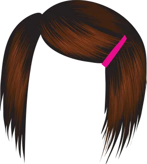 Auburn Hair Bobby Pin Illustration PNG Image