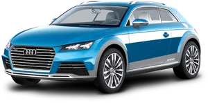 Audi Etron Blue Side View PNG Image