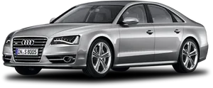 Audi S8 Luxury Sedan Silver PNG Image