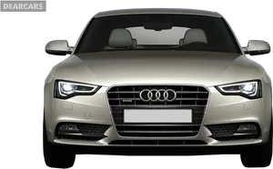 Audi Silver Sedan Front View PNG Image