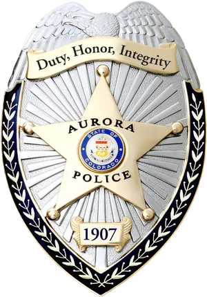 Aurora Colorado Police Badge PNG Image