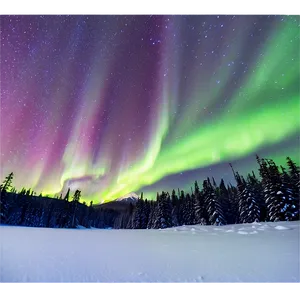 Aurora Over Snowy Wilderness Png Bbj PNG Image