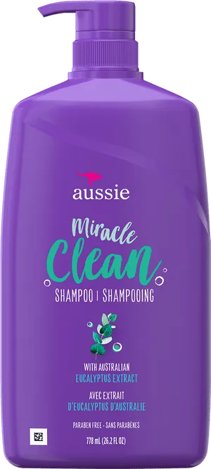 Aussie Miracle Clean Shampoo Bottle PNG Image