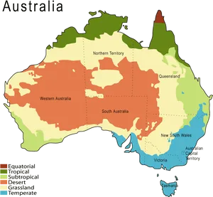 Australia Climate Zones Map PNG Image