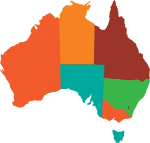 Australia Color Coded Map PNG Image