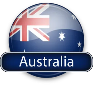 Australia Flag Button PNG Image