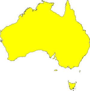 Australia Simplified Map Outline PNG Image