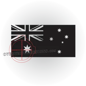 Australian Flag Watermarkand Red Circle PNG Image