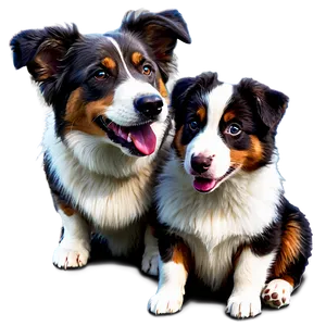 Australian Shepherd Family Png Ilt82 PNG Image