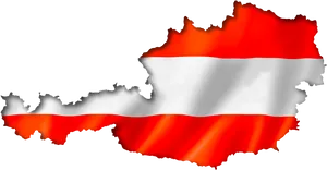 Austrian Flag Map Silhouette PNG Image