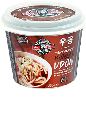 Authentic Korean Udon Noodle Cup PNG Image