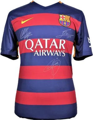 Autographed F C Barcelona Jersey Qatar Airways PNG Image