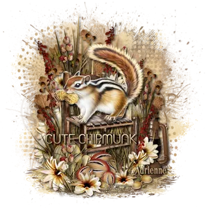 Autumn Chipmunk Illustration PNG Image