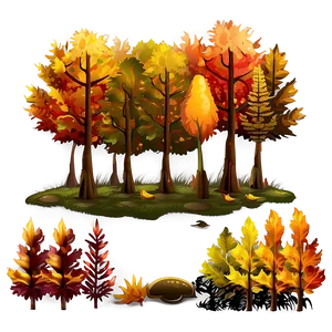 Autumn Forest Scenery Clipart Png Crl90 PNG Image