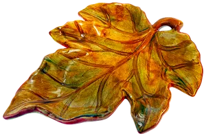 Autumn Grape Leaf Plate PNG Image