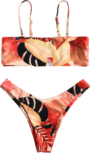 Autumn Leaves Bikini Set PNG Image