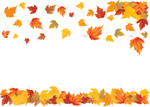 Autumn Leaves Border Clipart PNG Image