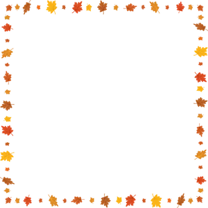 Autumn Leaves Border Design PNG Image