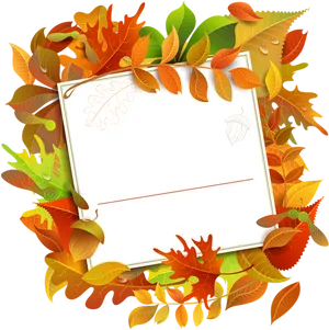 Autumn Leaves Frame Design PNG Image