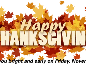 Autumn Leaves Happy Thanksgiving Graphic PNG Image