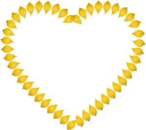 Autumn Leaves Heart Frame PNG Image