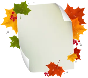 Autumn Leaves Paper Frame PNG Image