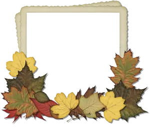 Autumn Leaves Photo Frame PNG Image