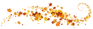 Autumn Leaves Swirl Pattern PNG Image