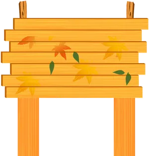 Autumn Leaves Wooden Sign PNG Image