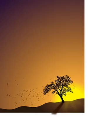 Autumn Sunset Silhouette
