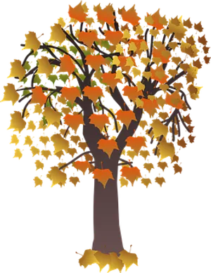 Autumn Tree Illustration PNG Image