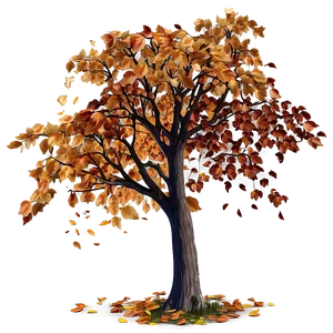 Autumn Tree With Falling Leaves Png Sex PNG Image