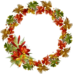 Autumn Wreath Transparent Background PNG Image