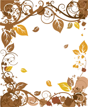 Autumnal Love Frame Design PNG Image