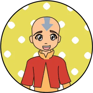 Avatar Aang Cartoon Portrait PNG Image