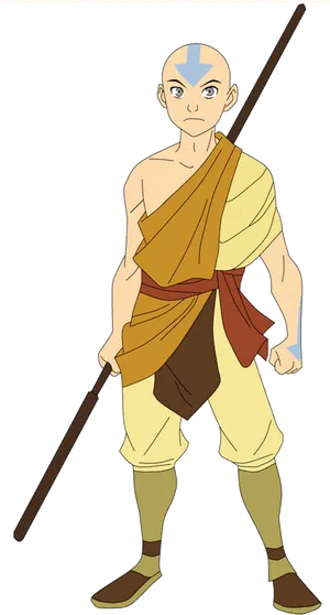 Avatar Aang Standing Pose PNG Image