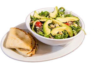 Avocado Saladwith Pita Bread PNG Image