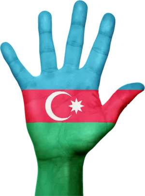 Azerbaijan Flag Painted Hand PNG Image