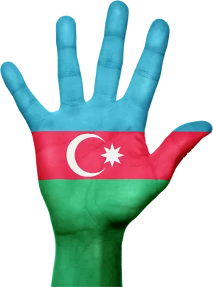 Azerbaijan Flag Painted Hand PNG Image