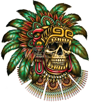 Aztec_ Warrior_ Skull_ Artwork PNG Image