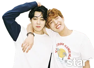 B T S Members Friendly Pose PNG Image