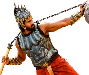 Baahubali_ Warrior_ Pulling_ Chain PNG Image