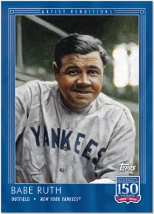 Babe Ruth Baseball Card Artist Rendition PNG Image