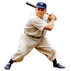 Babe Ruth Batting Stance Png Ira PNG Image