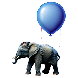 Baby Elephant With Balloon Png Eqe PNG Image