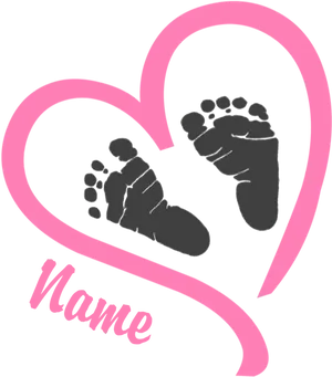 Baby Feet Heart Graphic PNG Image