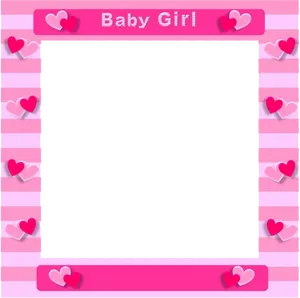 Baby Girl Heart Frame PNG Image